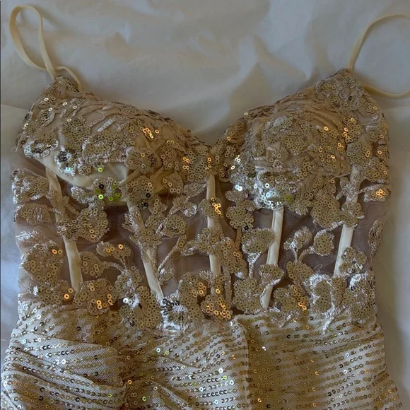 Elegant Gold Sequin Dress - Picture 2 of 2